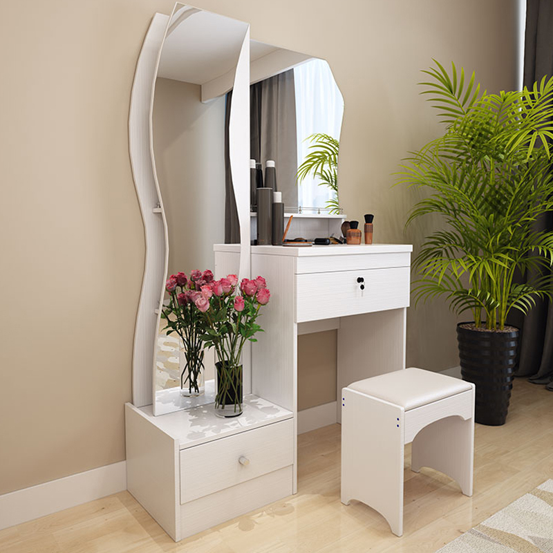 寻木匠现代简约梳妆台小户型组装化妆柜多功能化妆台卧室储物置物身镜