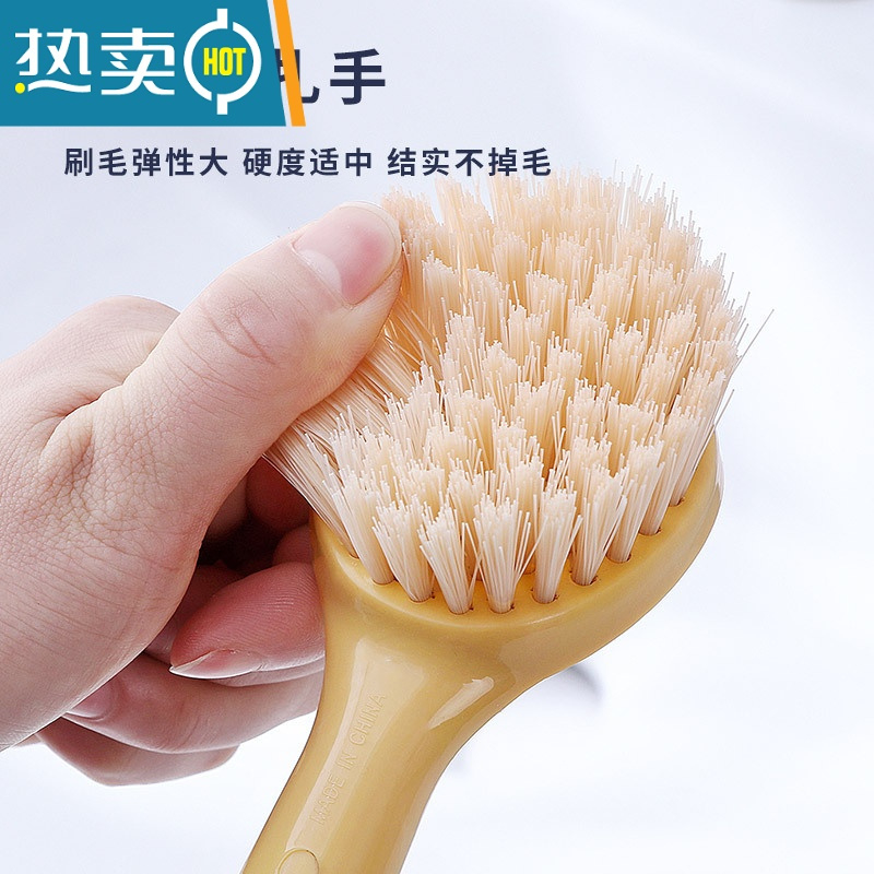 敬平加长手柄清洁刷卫生间瓷砖地板缝隙刷家用多功能浴缸清洁刷 黄色[清洁刷]刷子