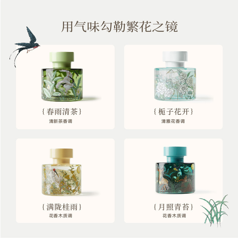 宋朝 繁花之境系列无火香薰 120ml栀子花开(无火香薰*1+扩香棒*6)高清大图