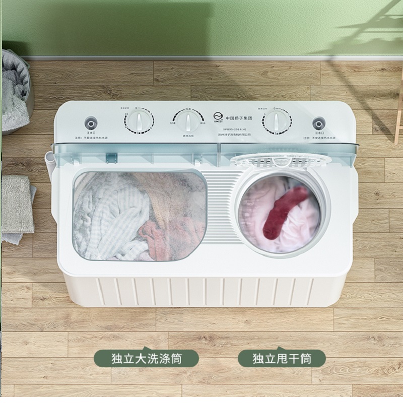 扬子集团(YANGZI)半自动洗衣机家用10KG大容量双桶筒双缸杠老式小型宿舍租房/10公斤升级款 蓝光净衣高清大图
