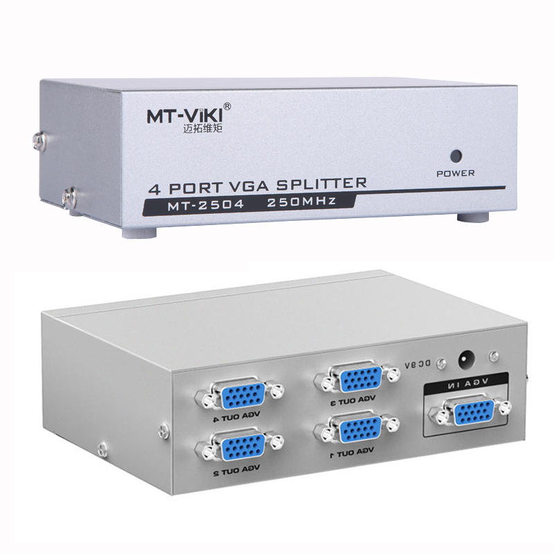 迈拓维矩MT-2504 vga分配器一分四分频器一进四出高清vga分屏器1分4高清大图