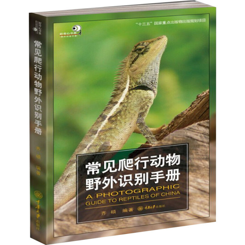 [正版]常见爬行动物野外识别手册 爬行动物知识书 两栖动物科普百科 生物世界的形态特征 少儿探秘野外动物世界大百科普图