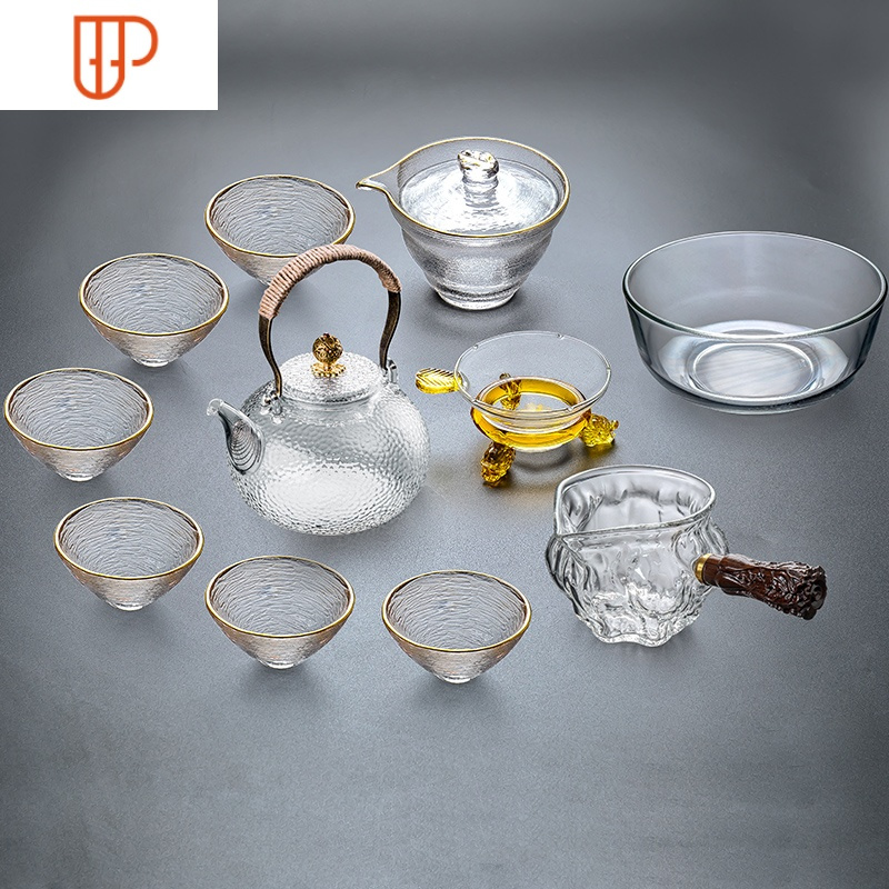 玻璃茶具套装家用简约透明整套功夫茶具耐高温泡滤茶器
