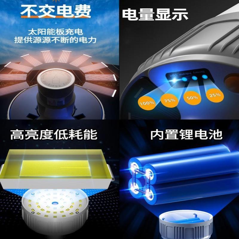 小号 单锂电 续航4-8小时 配独立充电器 超亮露营灯马灯挂灯帐篷灯太阳能充电应急家用户外野营地摊夜市灯
