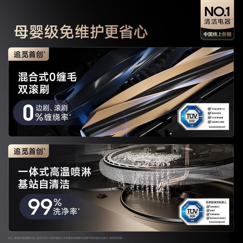 [政府补贴]追觅X50Pro 超薄上下水版 扫地机器洗拖扫拖一体自动清洗全自动基站自清洁热水洗拖布烘干0缠毛擦地洗地机图片