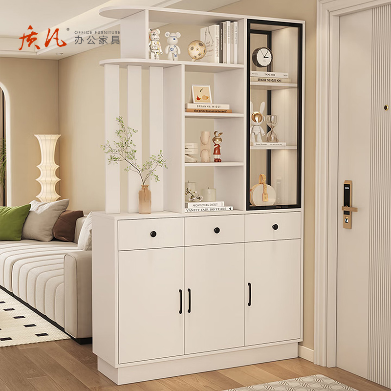 苏宁 质凡 现代简约隔断屏风柜门厅玄关鞋柜/ZF-XGG049/900*350*2000mm高清大图