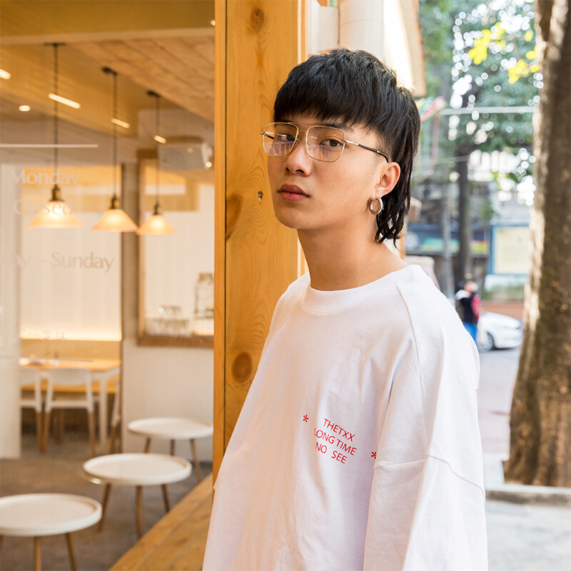 欧美嘻哈潮牌oversize宽松短袖T恤男女情侣装情侣宽松圆领夏短tee