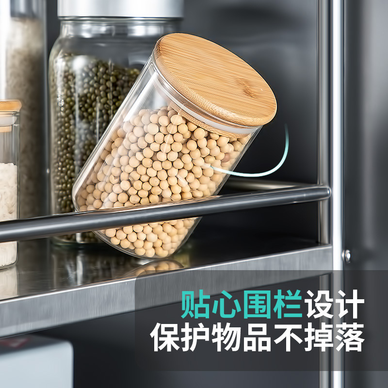 美厨(maxcook)厨房置物架 60CM加大加厚四层不锈钢微波炉架 落地收纳储物架 20mm大管厨具架MCWA992高清大图