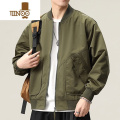 YANXU薄款美式外套男女潮牌百搭飞行员夹克情侣工装休闲宽松棒球潮 2XL 绿色