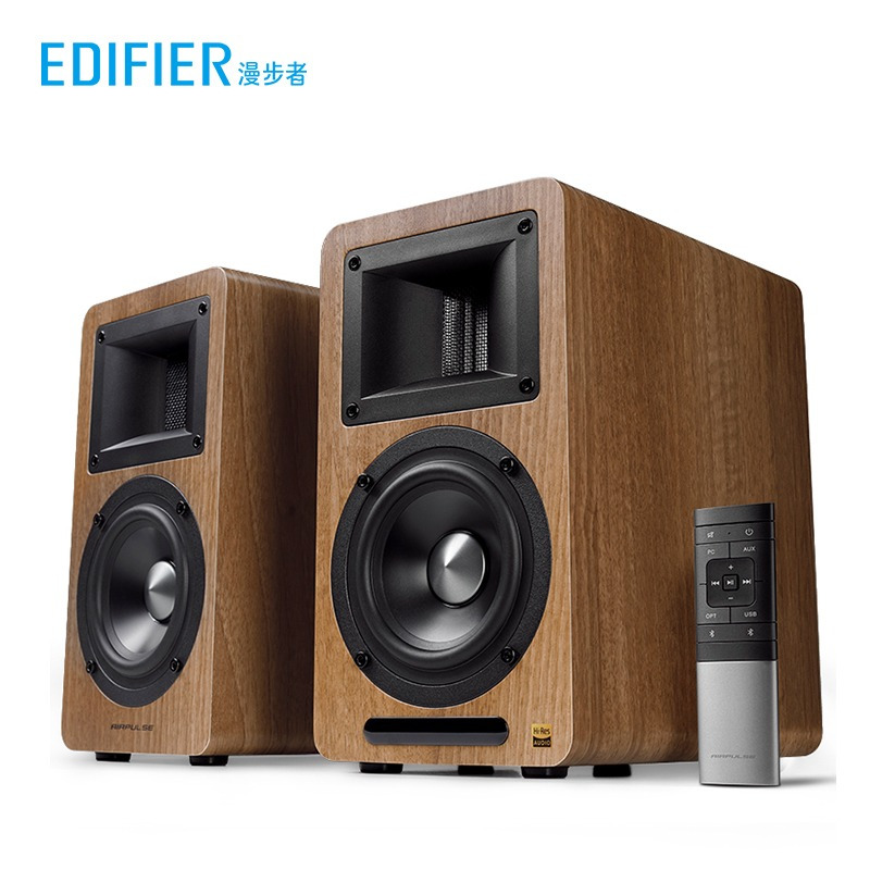 EDIFIER/漫步者 AIRPULSE A80无线蓝牙HIFI书架式有源音箱低音炮 胡桃木色