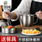 304不锈钢碗家用饭盒泡面碗带盖快餐杯学生成人吃饭大号饭缸 FENGHOU