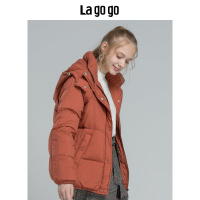Lagogo拉谷谷新款保暖焦糖色时尚休闲羽绒服厚外套女