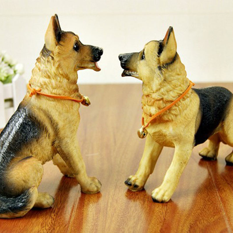 仿真牧羊犬汽车家居装饰树脂小狗狗模型工艺品桌面摆件-坐立