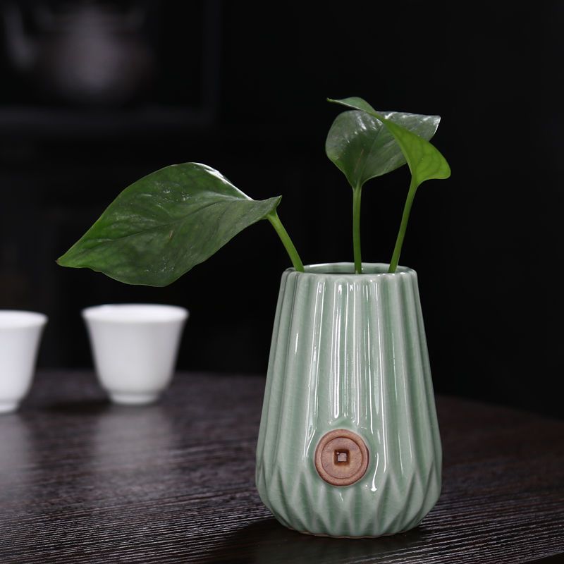 花瓶创意浮雕绿萝水培花瓶水养植物陶瓷容器桌面家用室内插花花器摆件