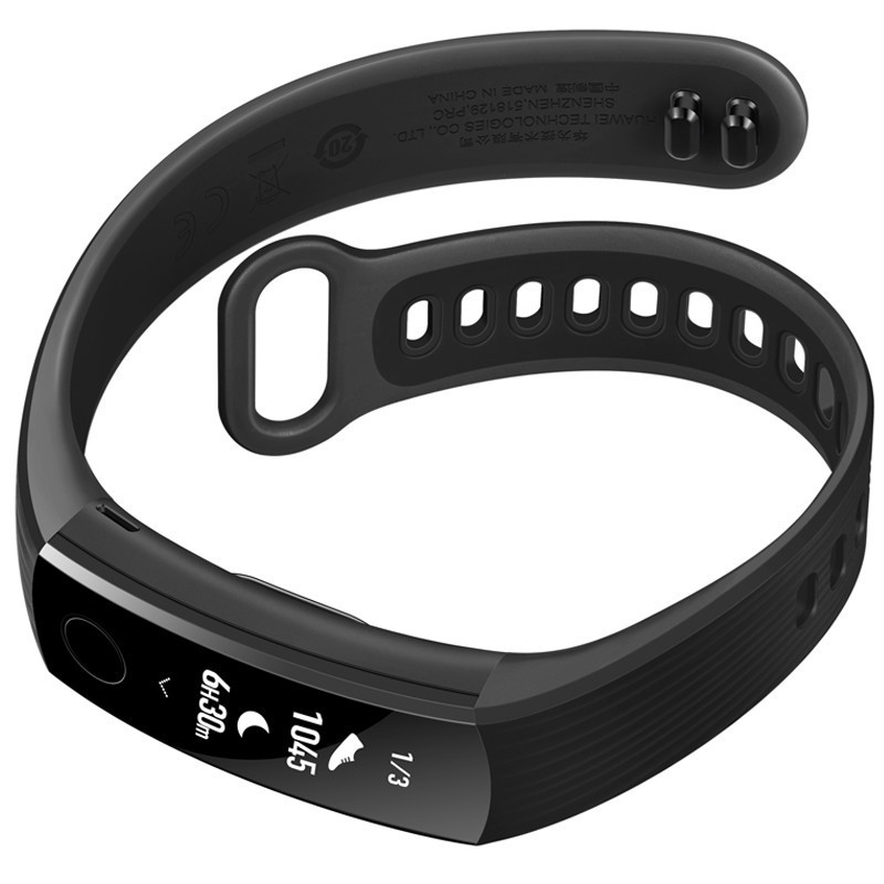 华为荣耀手环3 碳晶黑 NFC版 50米防水 24小时心检测 30天续航 科学睡眠 微信内容显示