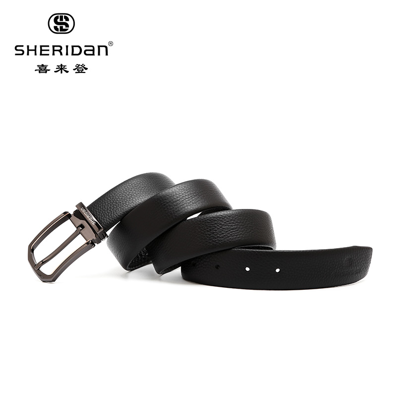 喜来登SHERIDAN 男士针扣头层牛皮皮带高清大图