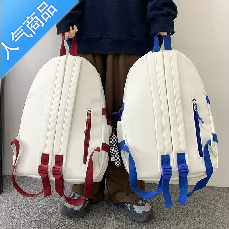 封后书包女大学生韩版原宿ulzzang高中女生背包感小众设计双肩包学生书包