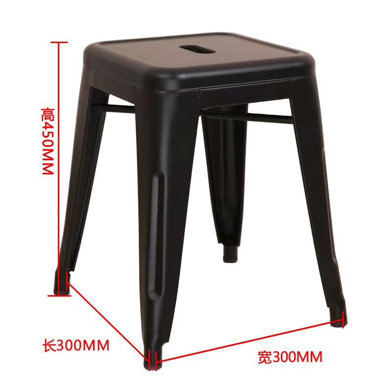 峰汇园工业风金属方凳300*300*450mm[工厂现做 7天内发货]