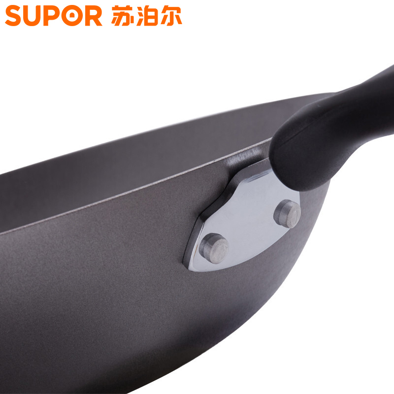 苏泊尔(SUPOR) 炒锅精铸富铁锅健康生铁锅带玻璃盖 明火电磁炉通用32cm FC32E高清大图