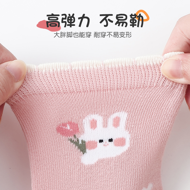 浪莎女童袜子纯棉秋冬季春秋宝宝中大童中筒袜长筒袜女孩儿童棉袜_5753高清大图