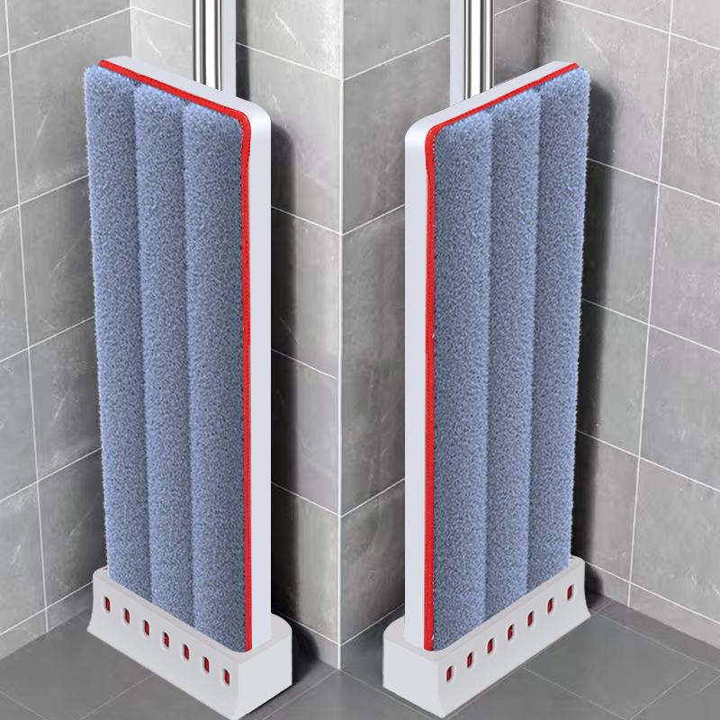 全格平板拖把免手洗家用一拖净懒人墩布企业 大号免手洗拖把白蓝QJ031301高清大图