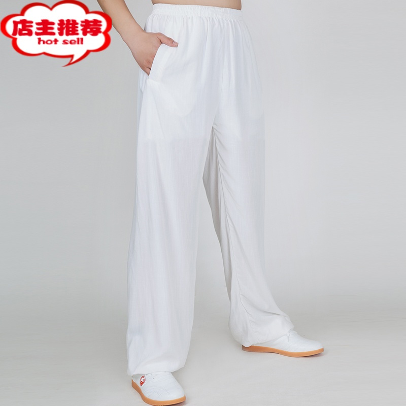SHANCHAO太极裤女男棉麻灯笼裤太极拳练功裤武术训练太极服新款夏季薄瑜伽