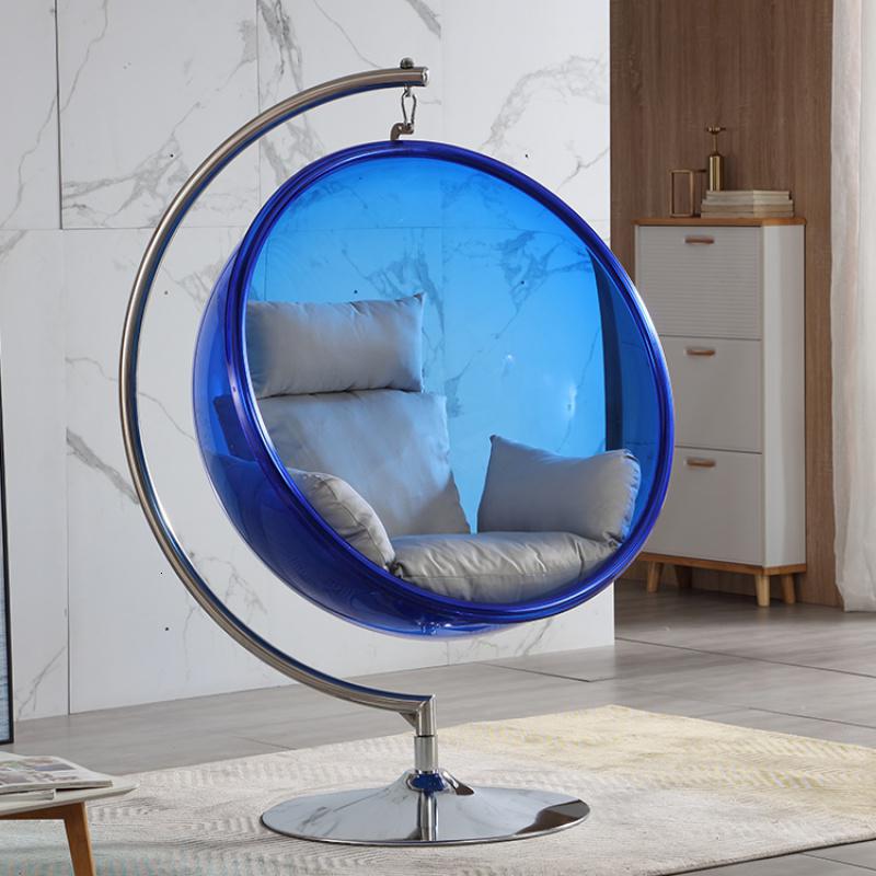 吊椅阳台泡泡椅室内休闲椅户外秋千北欧摇椅吊篮定制蓝透亚克力不锈钢