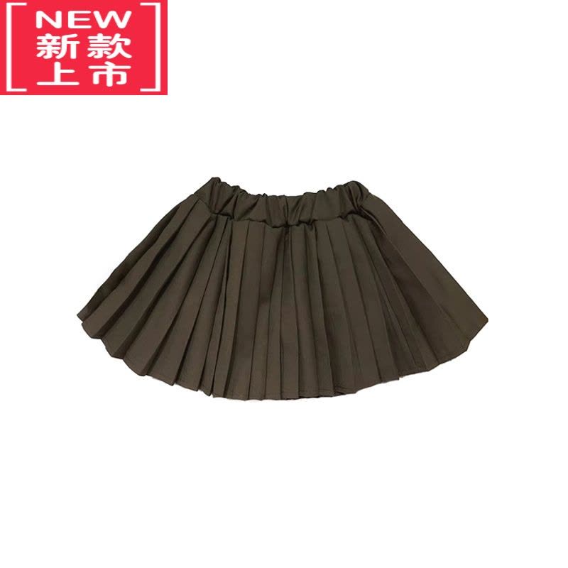 可莉允爱惨了秋天!儿童秋冬焦糖色时髦针织开衫毛衣/百褶半身裙图片