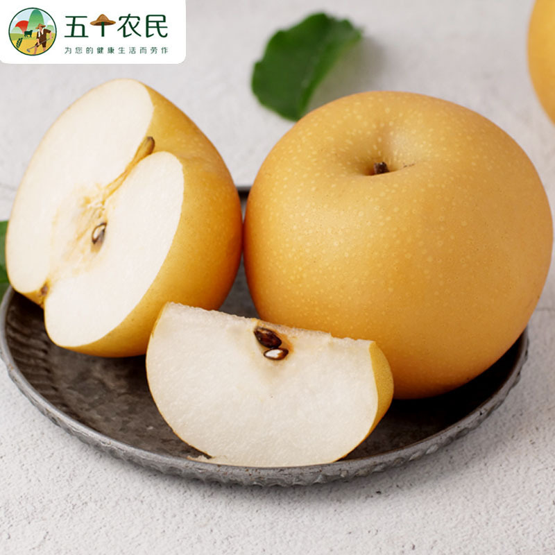 [五个农民]正宗山东秋月梨一级大果4-6枚装精品5斤装送礼佳品
