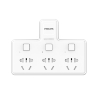 飞利浦(Philips)SPS2300C/93一转三分控开关三位无线转换器带保护门转接插头插座墙面转换器接线板白色