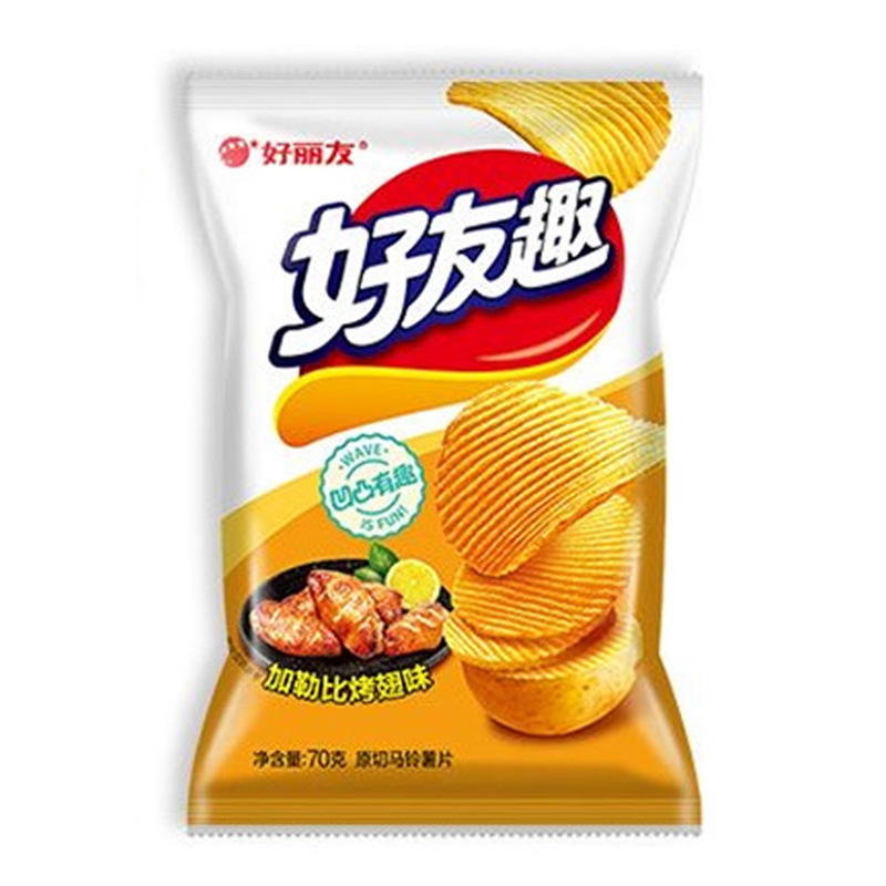 好丽友 好友趣 加勒比烤翅味70g*4袋 膨化休闲小吃零食品