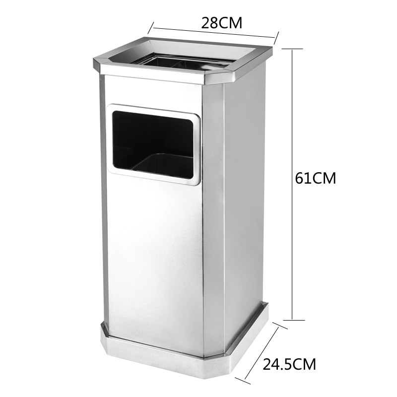 文灵不锈钢酒店大堂垃圾桶烟蒂柱灭烟桶带烟灰缸室外吸烟区电梯口立式高清大图