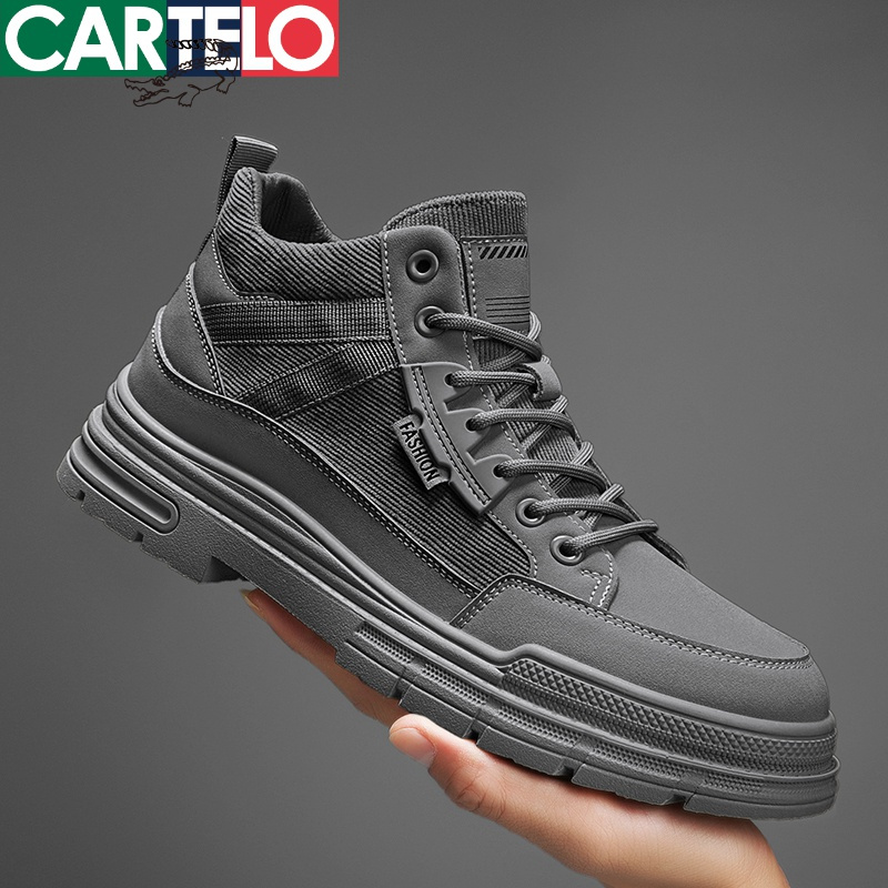 卡帝乐鳄鱼cartelo新款时尚厚底高帮马丁靴子工装鞋靴休闲鞋板鞋男鞋