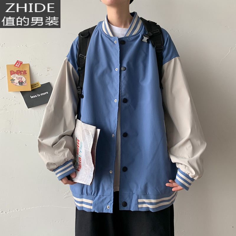 SUNTEK棒球服外套男春季宽松帅气潮流夹克原宿风潮牌港风百搭休闲上衣服夹克高清大图