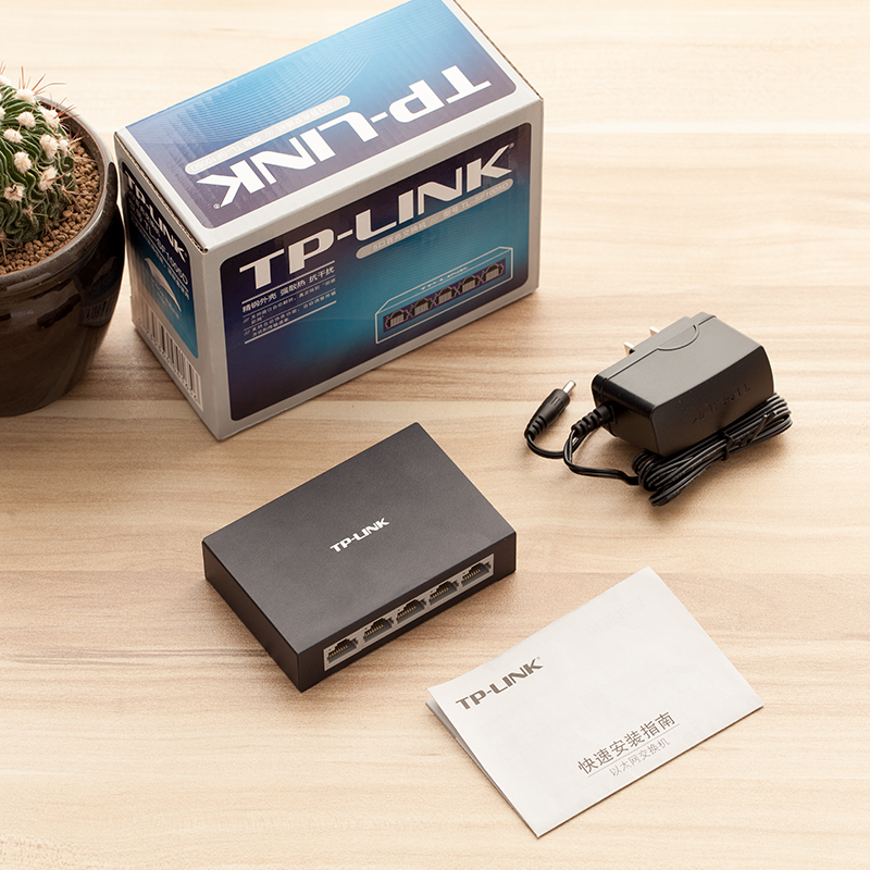 普联(TP-LINK)5口百兆交换机 4口监控网络网线分线器 分流器 金属机身 TL-SF1005D高清大图