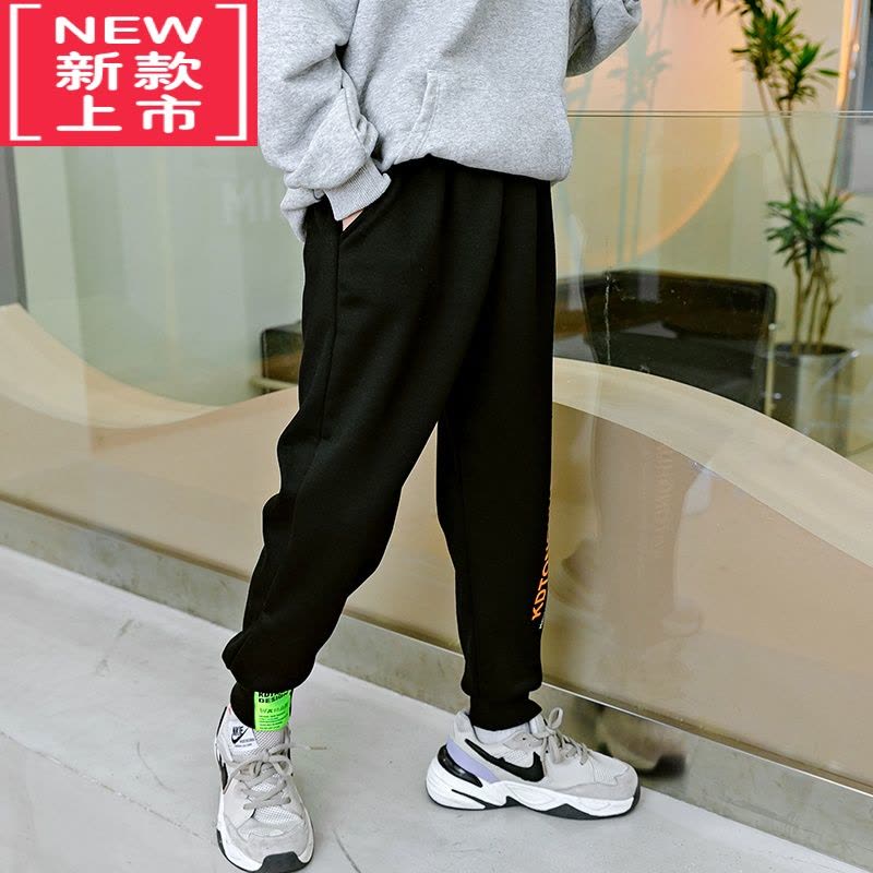 可莉允男童秋冬奥粒绒运动裤子儿童加绒加厚保暖裤休闲长裤中大童卫裤潮图片