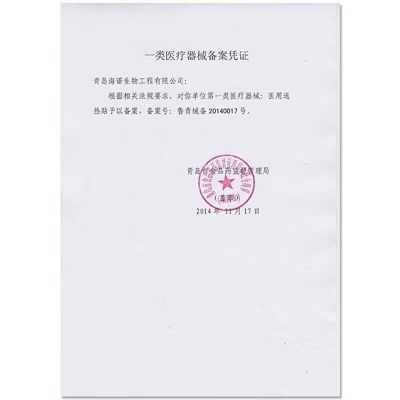 海氏海诺 2片装成人款退热贴发热物理冷敷降温冰凉贴冷敷胶冰敷贴图片