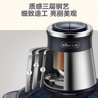 小熊(Bear)切碎机QSJ-C04B1 大容量2.5L家用电动不锈钢多能料理机绞馅机碎肉打肉机切菜搅拌机
