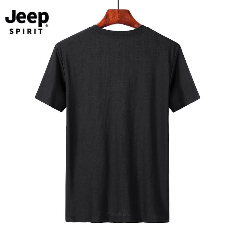 JEEP SPIRIT吉普男士速干圆领短袖T恤户外青年运动半袖打底衫透气简约套头衫男T恤