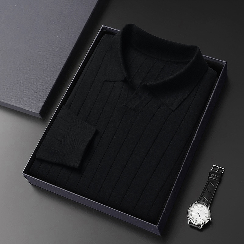 六羊毛针织衫男2025秋季新款长袖商务休闲海鸥领男士羊毛衫高清大图