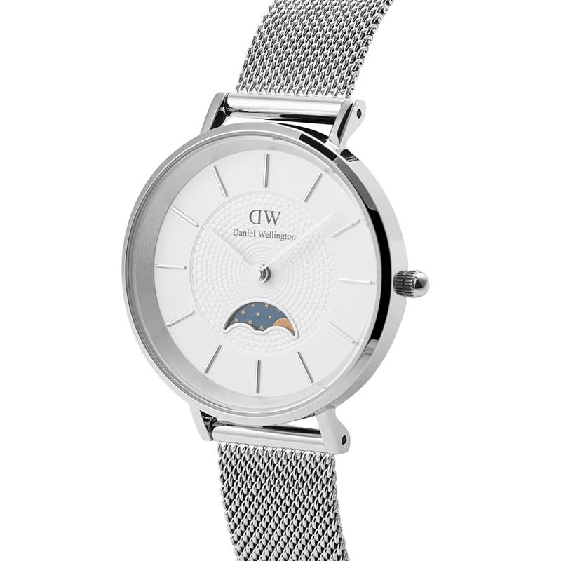 丹尼尔惠灵顿(Daniel Wellington)女士机械表月相显示银色不锈钢表带时尚简约防水手表高清大图