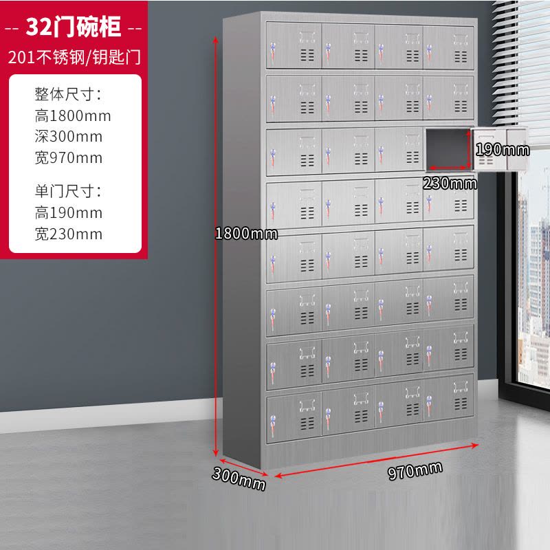 汉诺鑫威32门钥匙碗柜201不锈钢图片