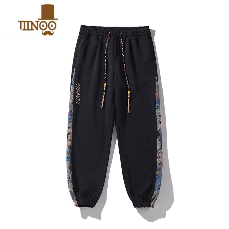 YANXU国潮美式束脚卫裤男款宽松休闲运动裤子男款潮牌百搭大码男大高清大图