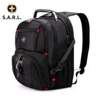 S.A.R.L瑞士电脑包 时尚双肩包大容量双肩电脑包 可放15.6英寸 手提电脑包旅行包 8112黑色加大版