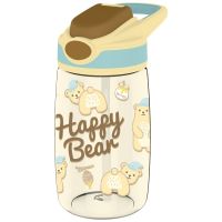 乐扣乐扣吸管水杯 便携带手提刻度 儿童卡通Tritan 塑料杯子400ML ABF655YEL黄色