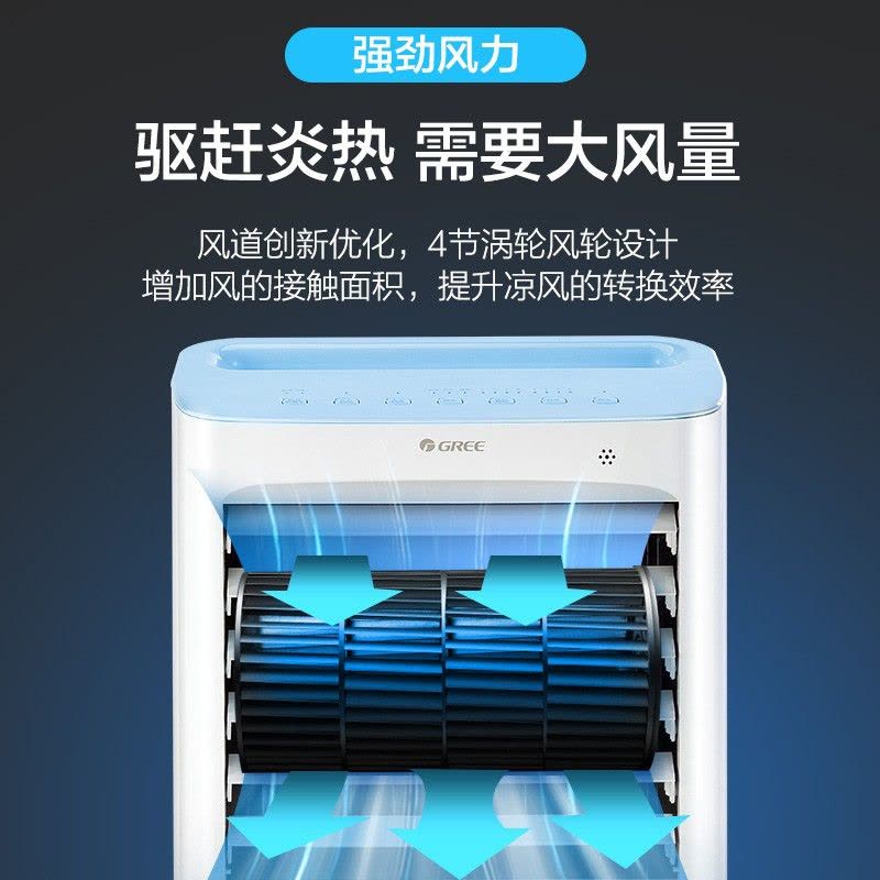 格力(GREE)家用客厅卧室节能遥控制冷小空调扇 办公移动省电加湿负离子净化可定时电单冷风扇水冷风机 KS-10X63D图片