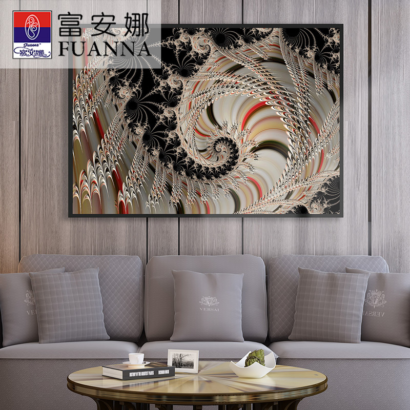 富安娜轻奢壁画抽象卧室床头壁画装饰画横版竖版酒店现代简约挂画单幅原生之界