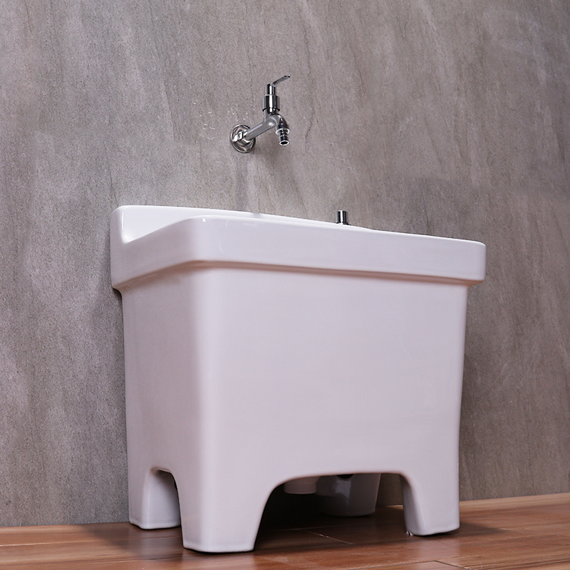 洗拖把池阳台卫生间地盆高脚落地式拖布池陶瓷家用墩布池大号定制商品