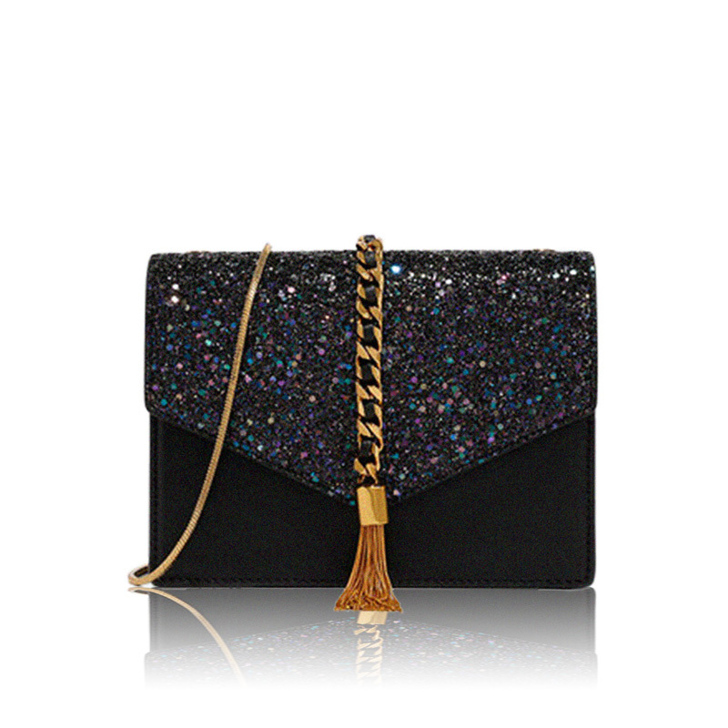 charleskeith2019新款小ck女包时尚链条包信封斜挎流苏单肩包装饰链条