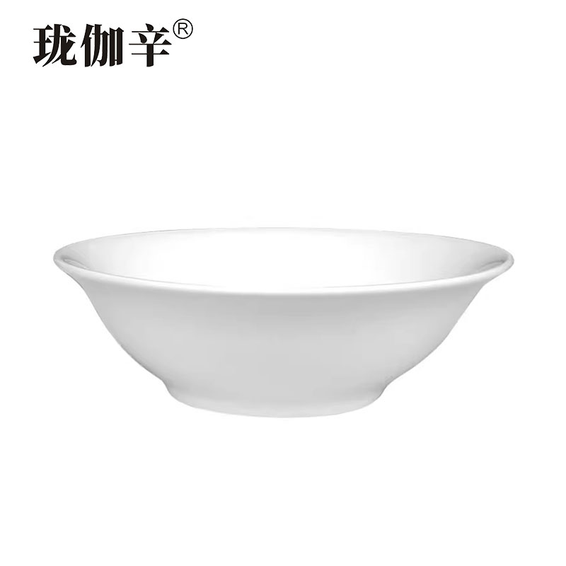 珑伽辛 白色陶瓷碗斗碗盛菜碗汤粉面碗 9英寸/个高清大图